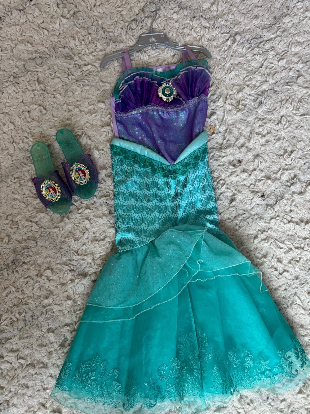 Disney Little Mermaid Dress with Jewel Brooch